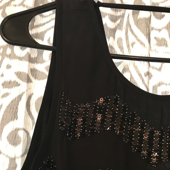 H&M Sleeve-less Sequinned Dress in Black - Picture 3 of 6